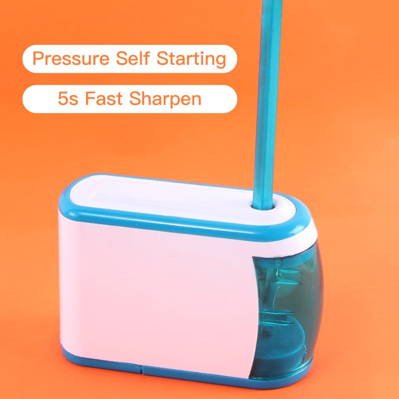 Automatic Pencil Sharpener: 4 AA Battery Operated, Pressure Self Starting, Safety Protection - Easy Clean Portable Design for Home, School and Art Use - Image 3