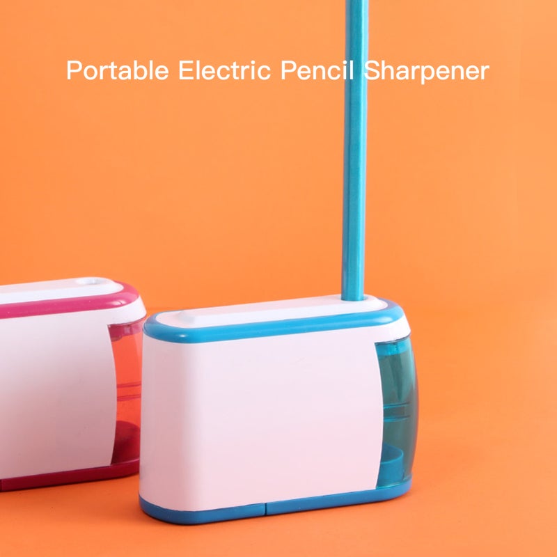 Automatic Pencil Sharpener: 4 AA Battery Operated, Pressure Self Starting, Safety Protection - Easy Clean Portable Design for Home, School and Art Use - Image 2