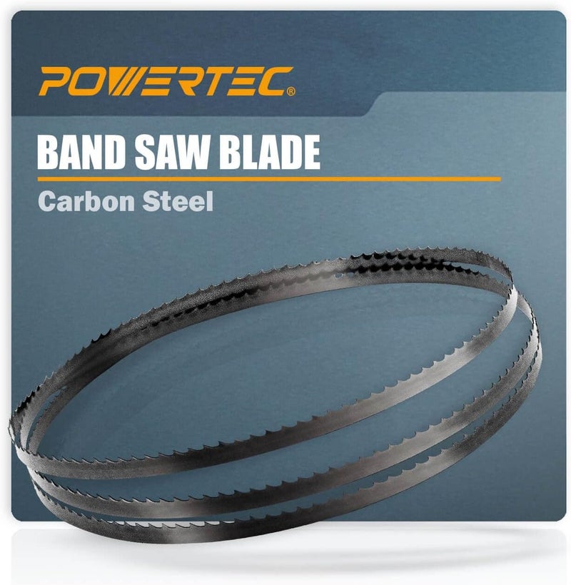 POWERTEC 72-1/2 Inch Bandsaw Blades, 1/2" x 3 TPI Band Saw Blades for Delta 28-195, Sears Craftsman, Skil and Dremel 10" Band Saw for Woodworking, 1 Pack (13223) - Image 1