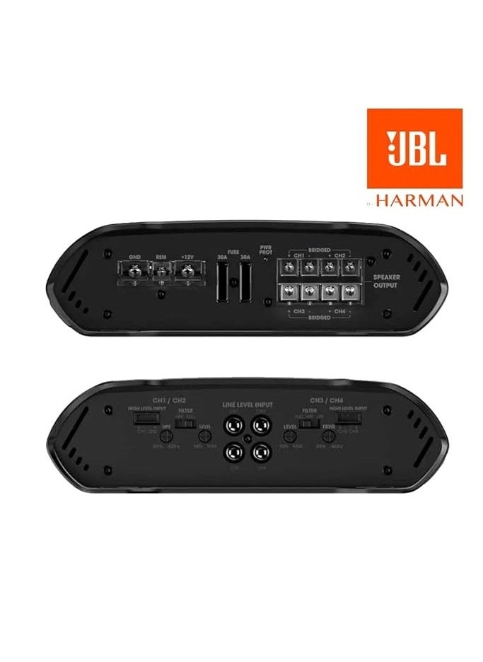JBL - JBL Concert A704 1000W 4-Channel Car Amplifier with Adjustable Crossover, Auto Turn-On, and High-Performance Sound - Image 1
