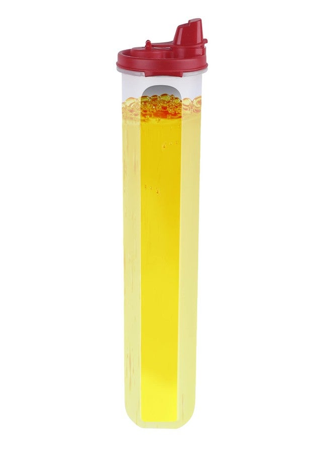 Cutting EDGE Air-Tight & Leak Proof Plastic Oil Pourer - for Vinegar, Sauces, Olive & Refined Oils, Easy Flow, BPA Free, Refrigerator Safe (Dark Red) (1, 1.1L) - Image 1