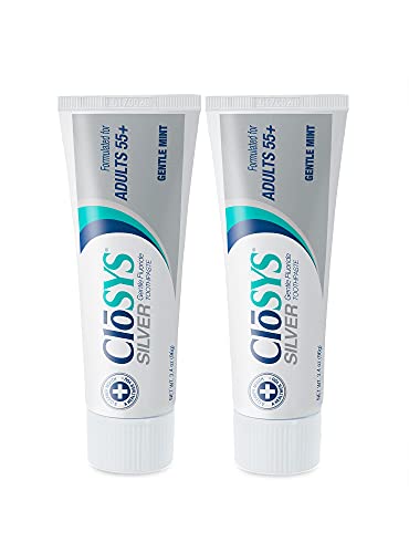 CloSYS Silver Fluoride Toothpaste for Adults 55+, 3.4 Ounce (Pack of 2), Gentle Mint, Travel Size, TSA Compliant, pH Balanced, Enamel Protection, Sulfate Free - Image 1