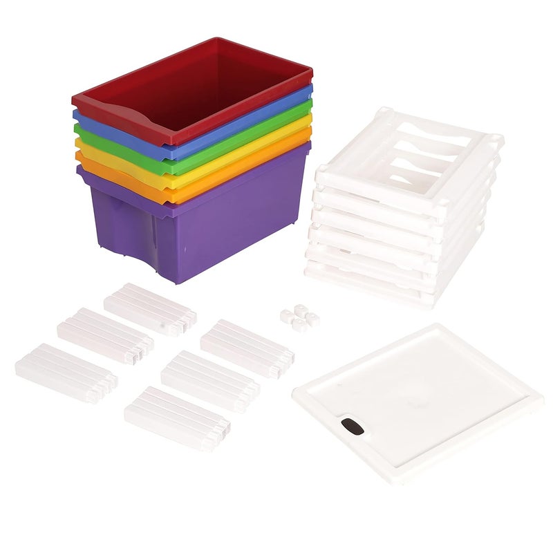 SIMPARTE Plastic MultiPurpose Modular Storage Cabinet XL Drawer for Home OfficeMulticolor 6 Layer - Image 3