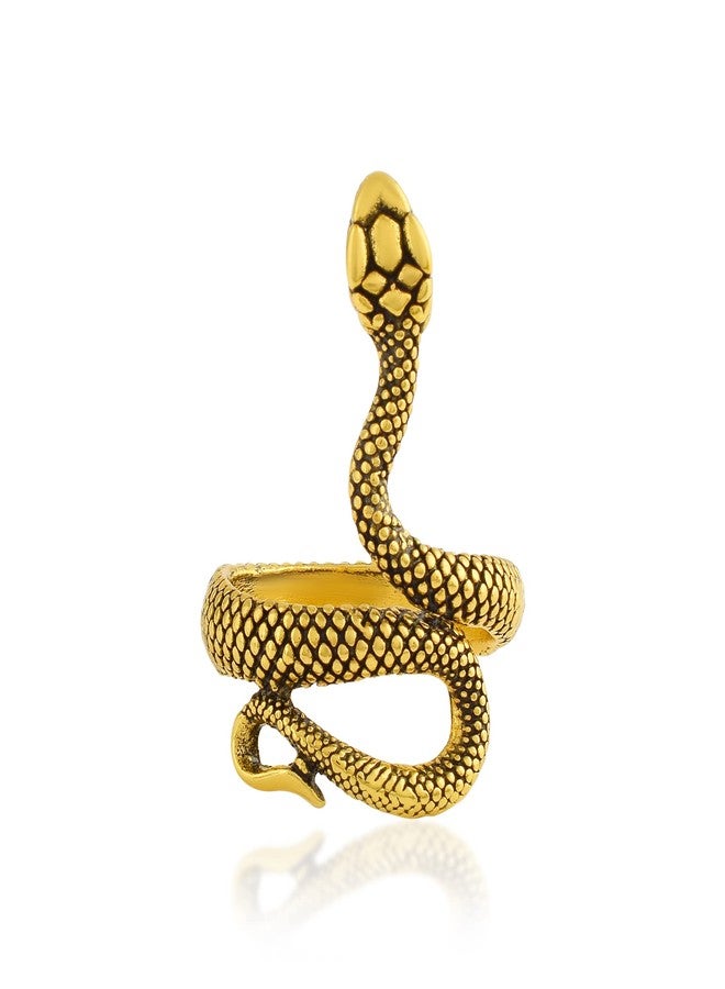 DULCI Golden Brass Adjustable Kaal Sarp Dosh Nivaran Snake Animal Rings Jewelry - Image 1