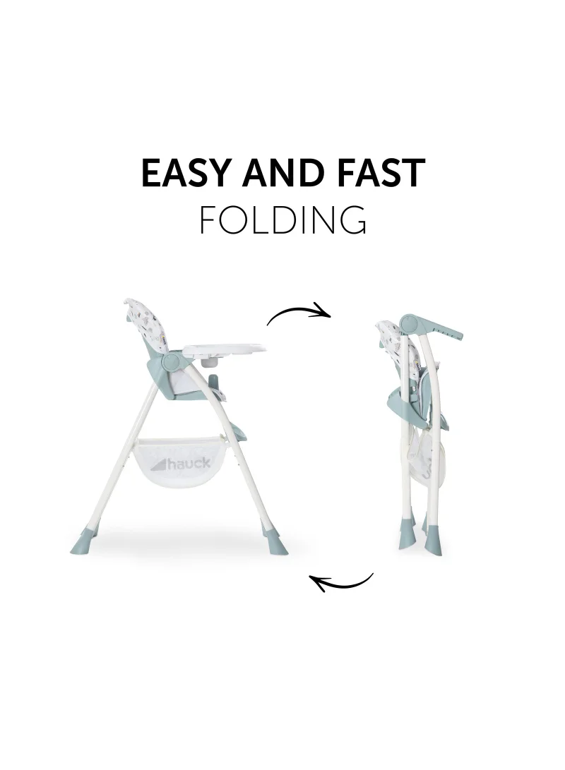 هوك High Chair Sit N Fold, For Children From 6 Months To 15 Kg, Compact Foldable, Adjustable Back And Tray, Large Storage Basket, Space