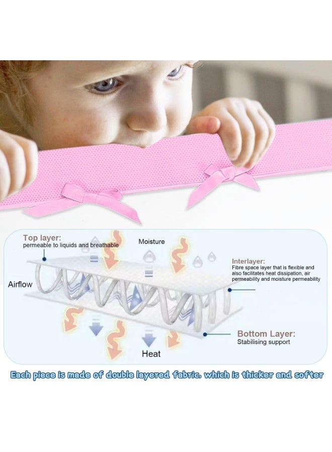 YelaJoy 3PCS Crib Rail Guard Teeth Protector & Cover - Designed to Protect Baby’s Teeth | Fits Most Full Size Crib (Doesn’t Fit Mini Crib) | Soft Material Easy to Use, Clean, Durable (Pink) - Image 2