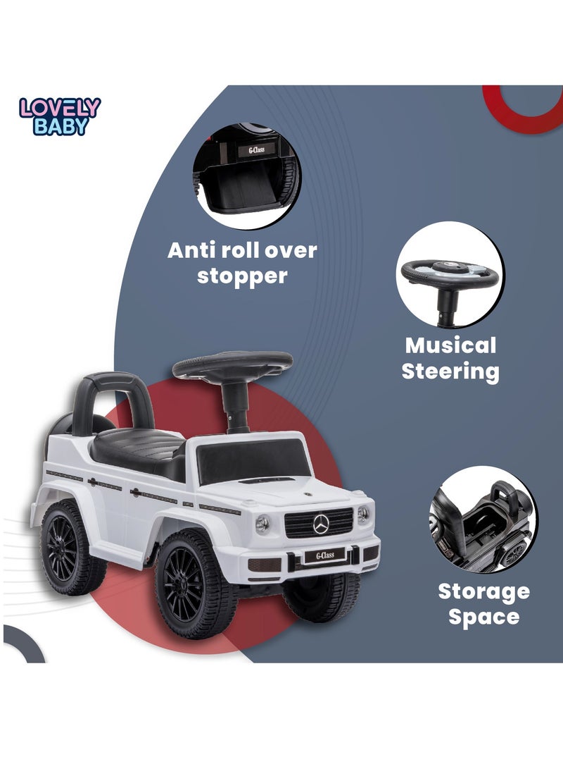 Mercedes-Benz Lovely Baby Mercedes-Benz Push Car for Kids LB 652, Non-Scuffing Tires, Musical Steering, Children Gift for Age 1-3 Years - White  - Image 3