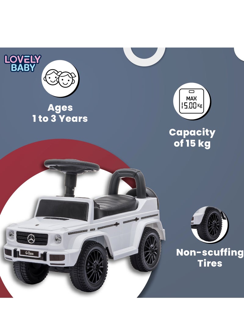 Mercedes-Benz Lovely Baby Mercedes-Benz Push Car for Kids LB 652, Non-Scuffing Tires, Musical Steering, Children Gift for Age 1-3 Years - White  - Image 4