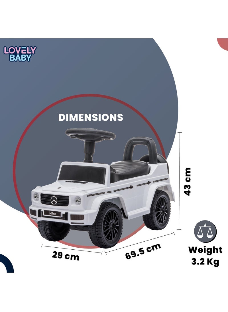Mercedes-Benz Lovely Baby Mercedes-Benz Push Car for Kids LB 652, Non-Scuffing Tires, Musical Steering, Children Gift for Age 1-3 Years - White  - Image 5