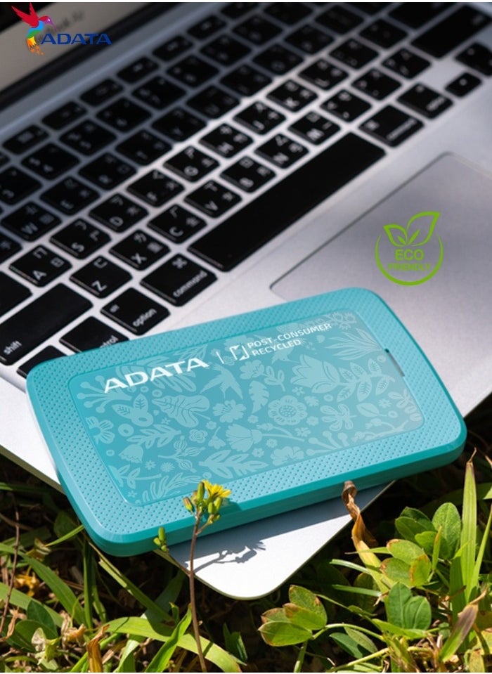 ADATA HD300 2TB ECO Friendly Ultra-slimExternal Hard Drive | Compatible with PS5 XBOX | Shock Sensor Protection | Green  - Image 5