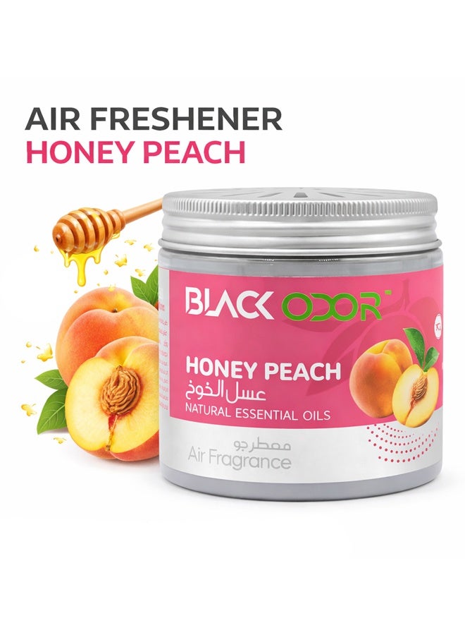 BLACK ODOR Honey Peach Car Air Freshener Gel with Natural Essential Oils, Non Toxic 100% Spill Proof Long Lasting Solid Air Fragrance for Car Cup Holder Dashboard Home Office Bedroom Living Room - Image 1