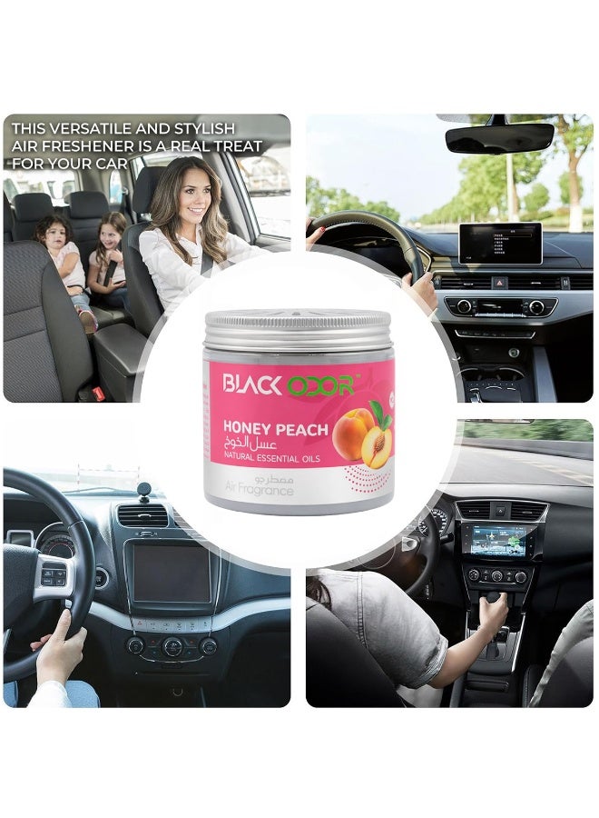 BLACK ODOR Honey Peach Car Air Freshener Gel with Natural Essential Oils, Non Toxic 100% Spill Proof Long Lasting Solid Air Fragrance for Car Cup Holder Dashboard Home Office Bedroom Living Room - Image 4