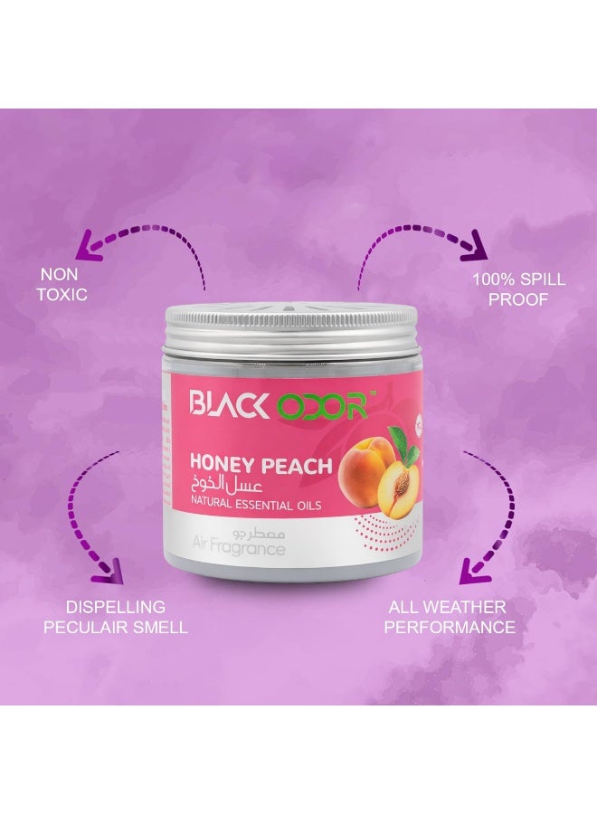 BLACK ODOR Honey Peach Car Air Freshener Gel with Natural Essential Oils, Non Toxic 100% Spill Proof Long Lasting Solid Air Fragrance for Car Cup Holder Dashboard Home Office Bedroom Living Room - Image 2