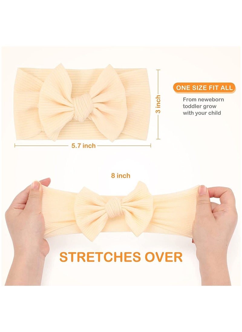 سكاي تاتش - 6 قطع متعددة الألوان Bowknot مرنة لينة النايلون عصابات لمط للأطفال الرضع والأطفال الصغار مع سوبر لينة ملحقات الشعر - Image 1