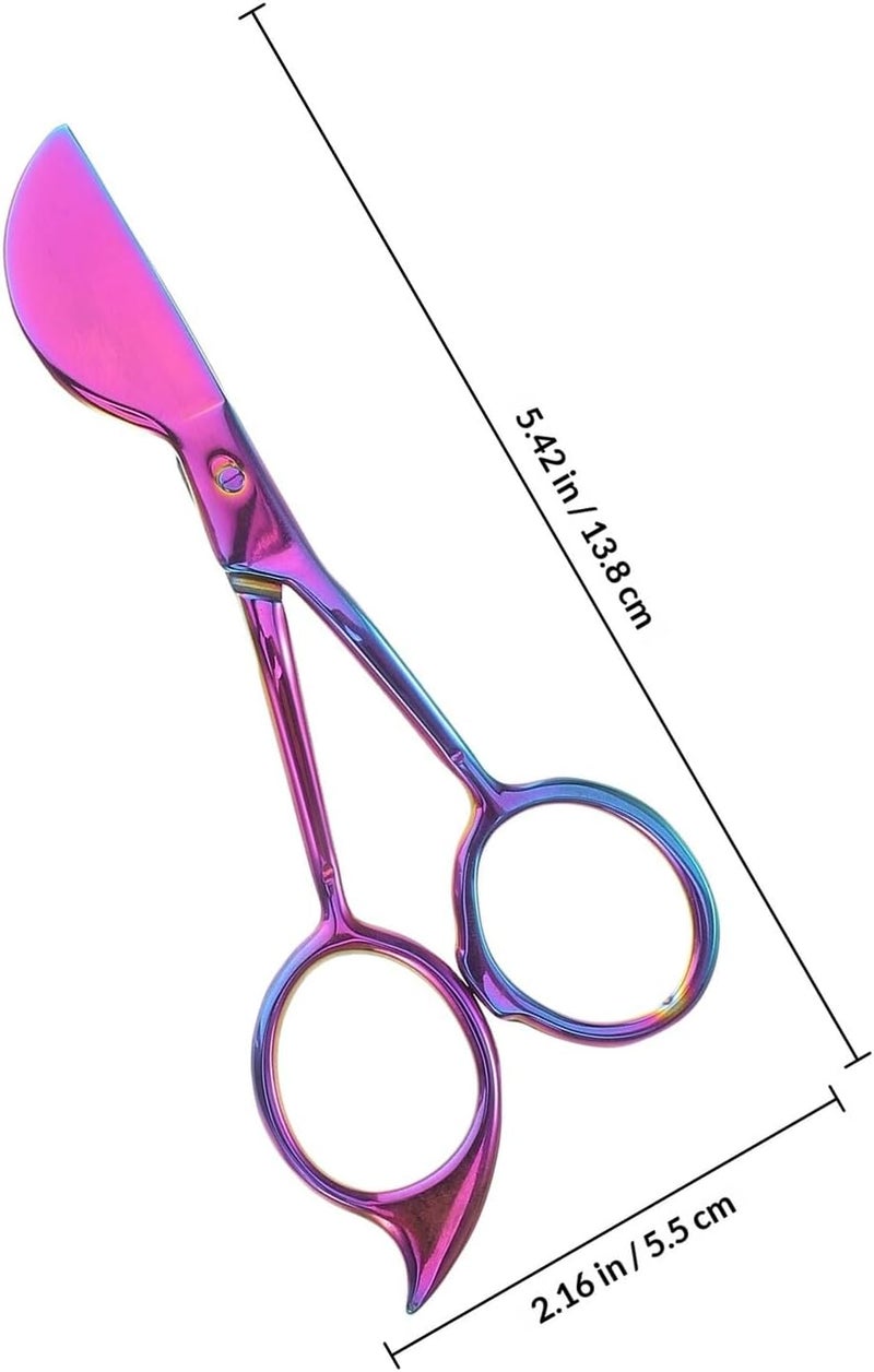 Operitacx Multi-functional Stainless Steel Tufted Carpet Shears and Precision Fabric Scissors, 13.8cm Rainbow Color Duckbill Hairball Trimming Tool for Home, Office, and Crafting Use - Image 2