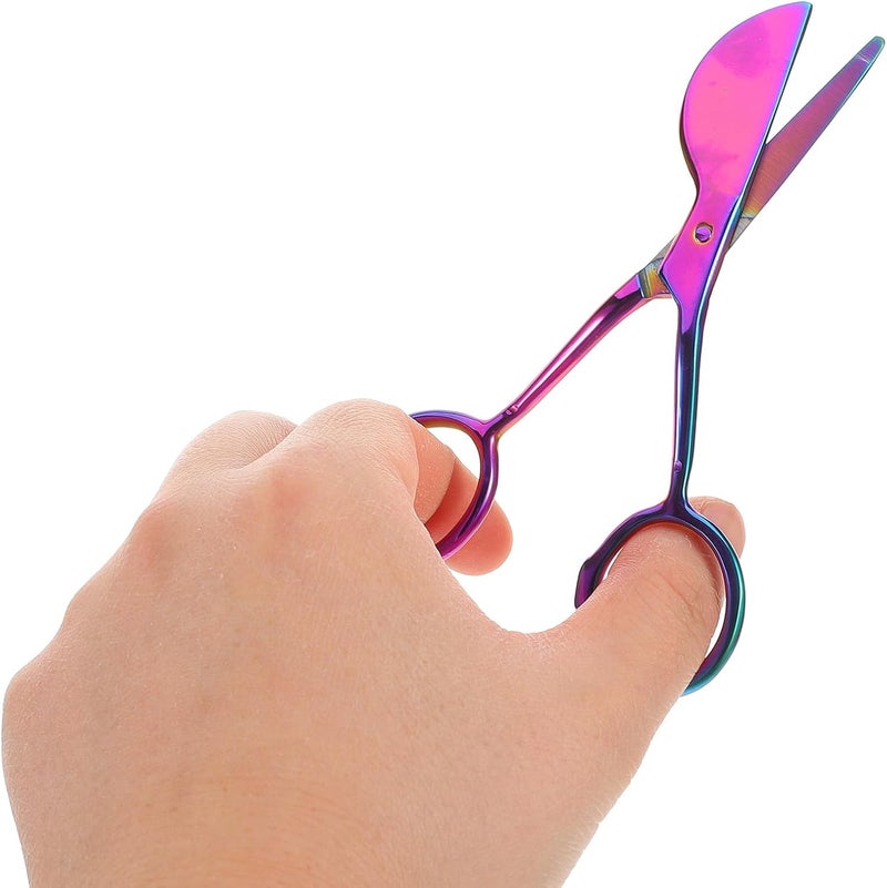 Operitacx Multi-functional Stainless Steel Tufted Carpet Shears and Precision Fabric Scissors, 13.8cm Rainbow Color Duckbill Hairball Trimming Tool for Home, Office, and Crafting Use - Image 4