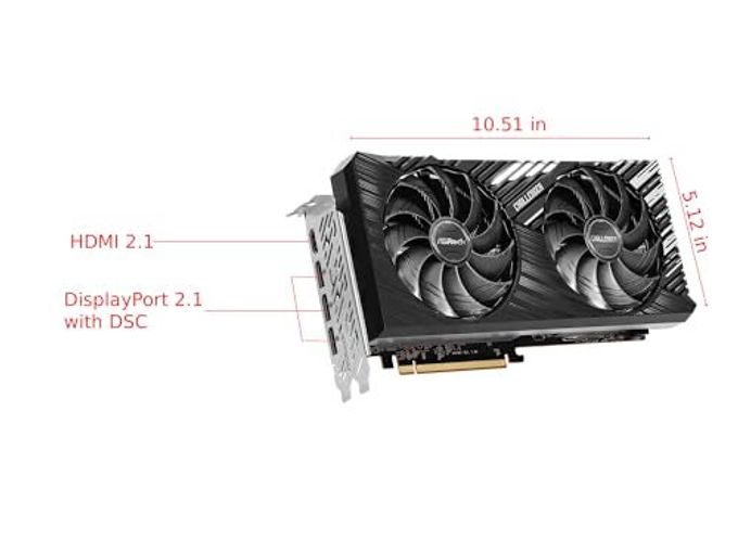 ASRock Amd Radeon Rx 7700 Xt Challenger 12Gb Gddr6 192-Bit 0Db Silent Cooling 7680 X 4320 Displayport Hdmi Led Indicator 18Gbps Dual Fan Graphics Card - Image 5
