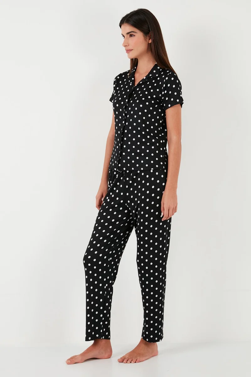 Lela Regular Fit Shirt Collar Short Sleeve Pajama Set Women's Pajama Set 65780124