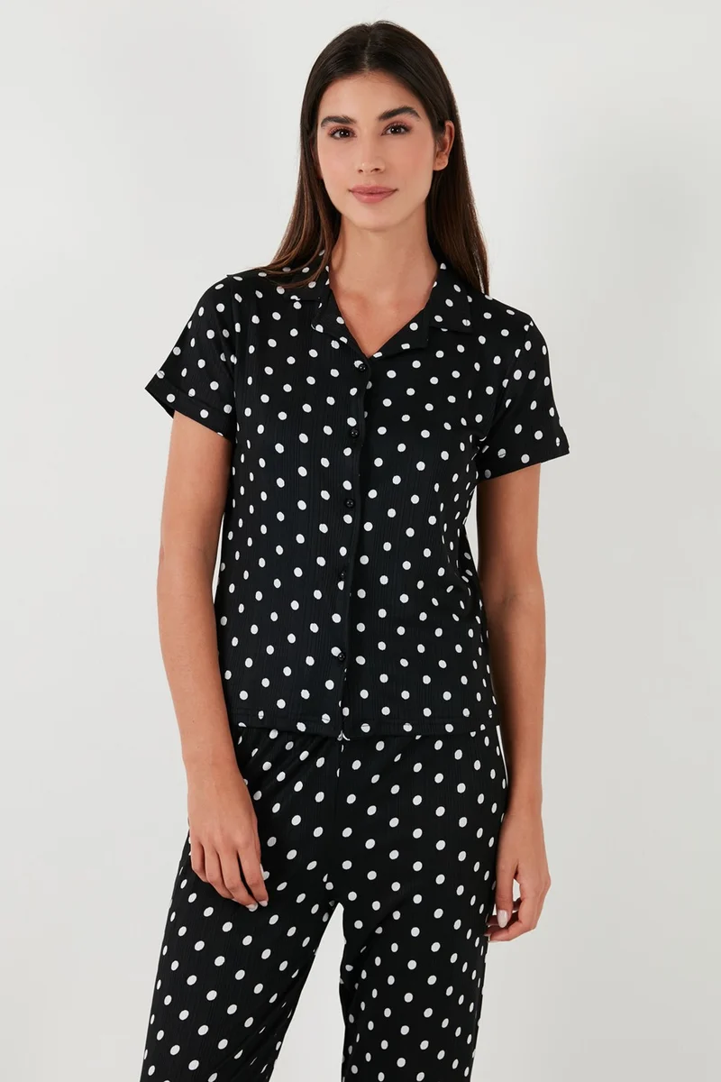 Lela Regular Fit Shirt Collar Short Sleeve Pajama Set Women's Pajama Set 65780124