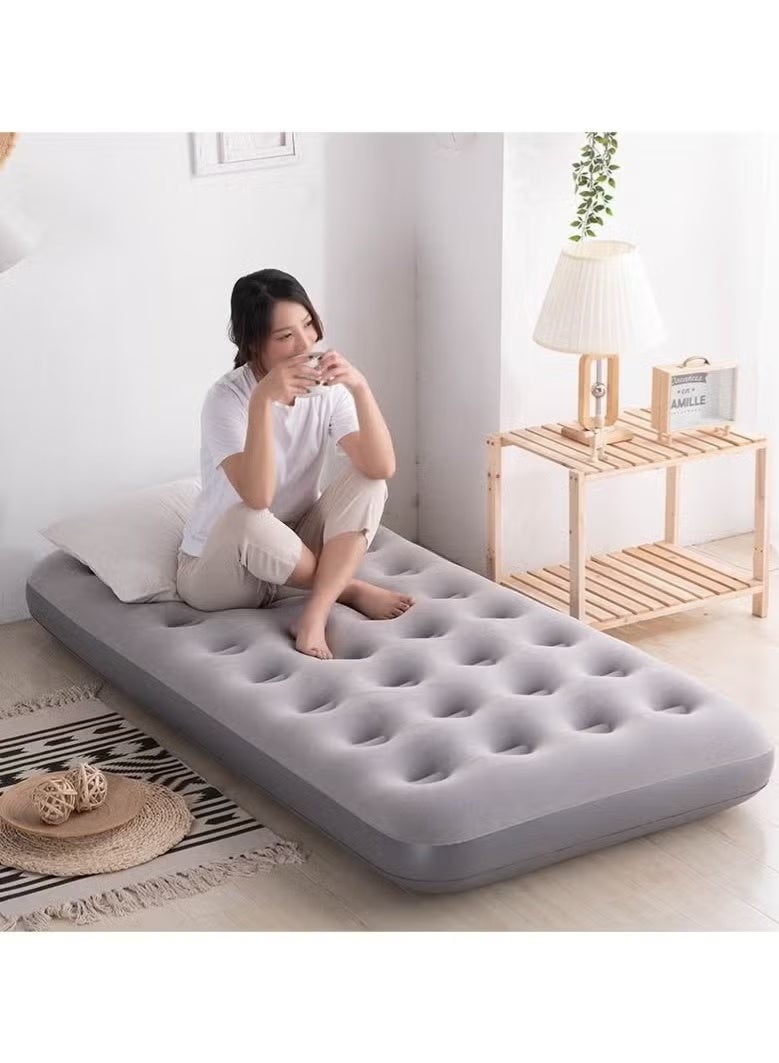 Thickened Inflatable Air Mattress, Gray, 188x95x22cm with Foot Pump & Repair Kit - Image 1