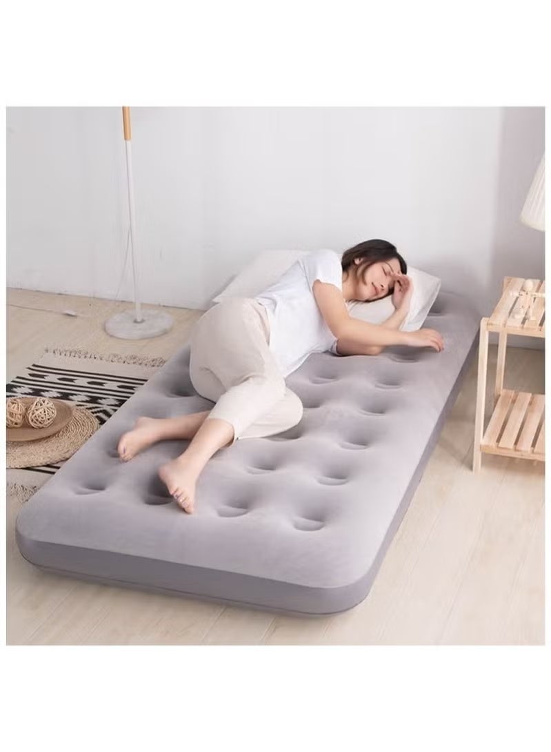 Thickened Inflatable Air Mattress, Gray, 188x95x22cm with Foot Pump & Repair Kit - Image 2
