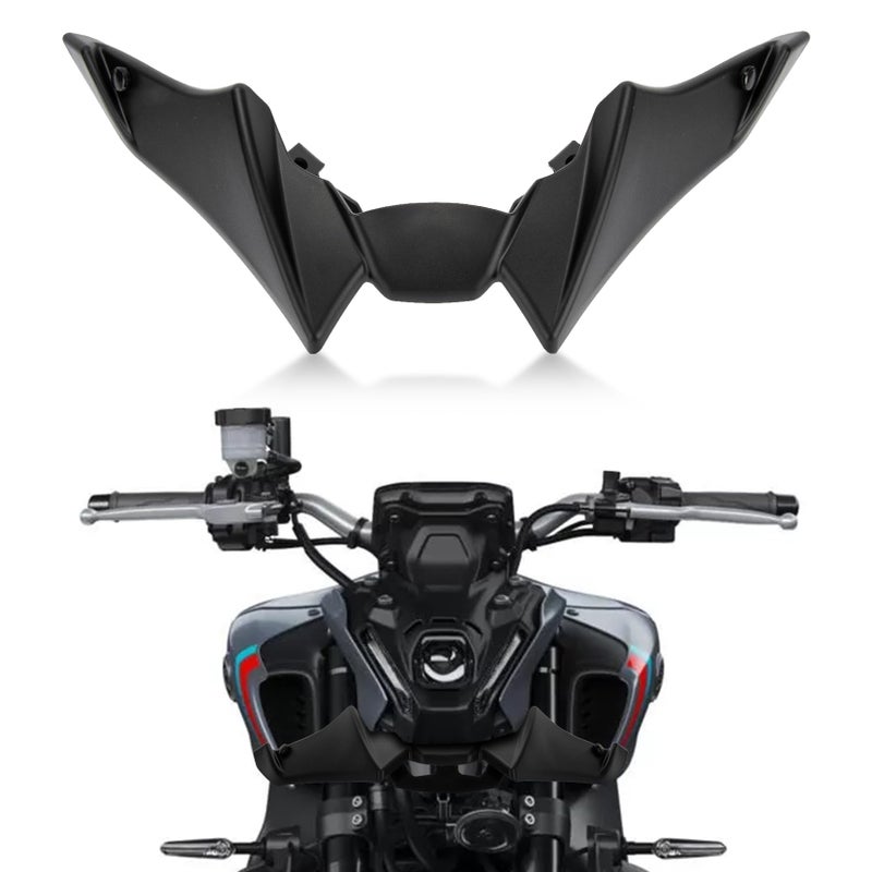 psler Front Trim Spoiler Beak Nose Cone Extension Cover Extender for Yamaha MT09 V3 2022-2023, Aerodynamic Wings Deflector Cowl Trim Accessories (Matte Black) - Image 1
