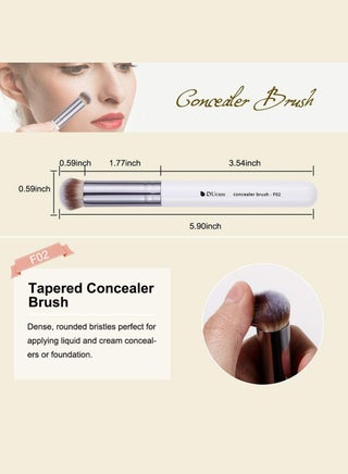 Makeup Kabuki Brushes 3Pcs Foundation Contour Brush and Concealer Brush Under Eye and Blusher Brush Face Blush Bronzer Travel Buffing Stippling Contour Liquid Blending Makeup Brush Set White - view 3