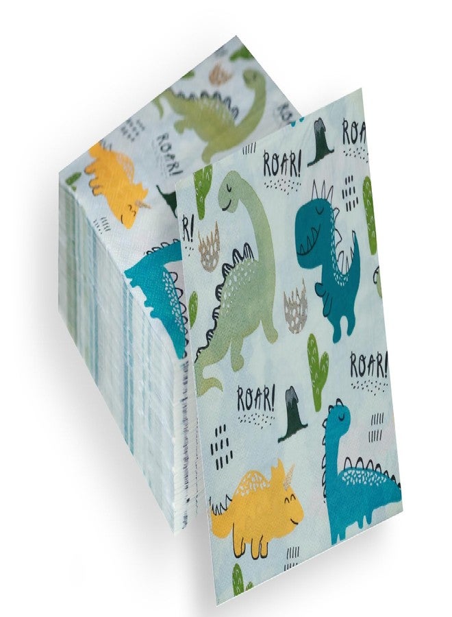 Hoxxu 100 Pcs 2-Ply Paper Napkins Disposable, Dinosaur Decorative Napkins Soft and Smooth Napkins for Guest Everyday Use, Ideal for Western Dining, Weddings, Birthdays, and Party Supplies - Image 1