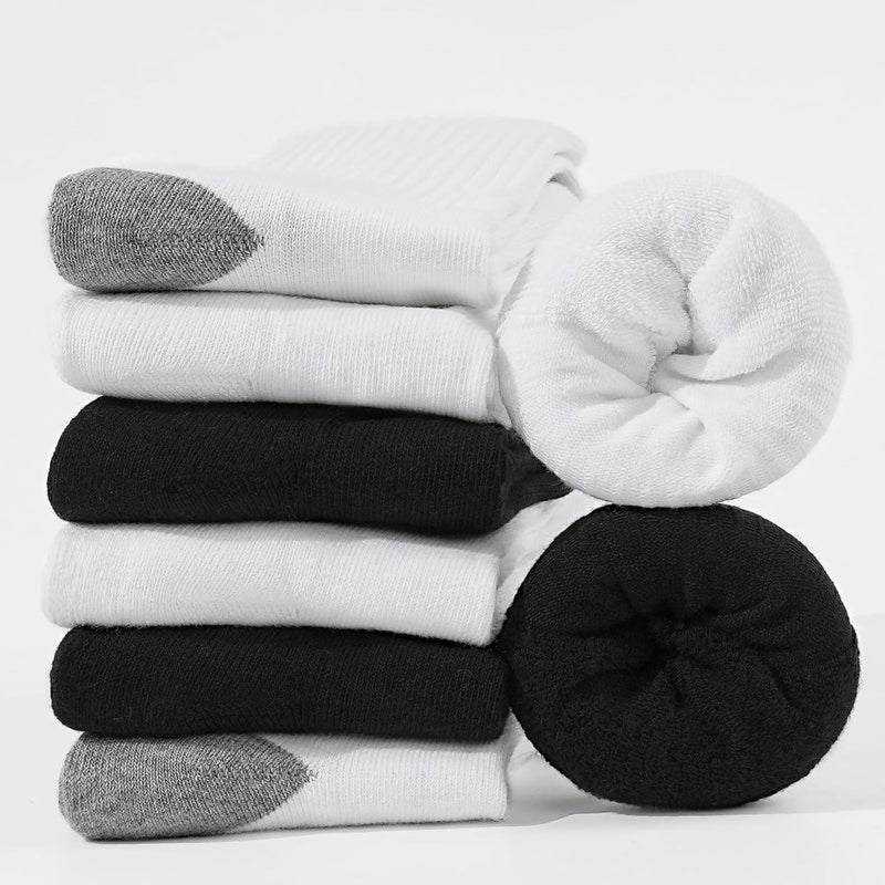 BOOPH Boys Girls Athletic Crew Socks Performance Cushioned Thick Cotton Socks for 5-14 Years 6 Pairs - Image 5