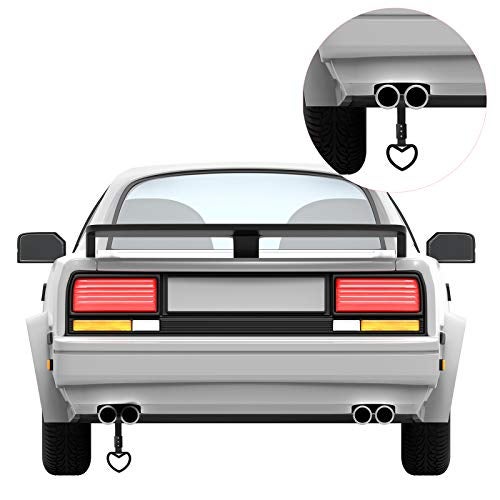 BBTO حلقات على شكل قلب 2 قطع لمقابض السيارة حزام درفت سحر حلقة تحذير ديكور صدام خلفي لمقبض قلب مكسور لداخل السيارة (أسود) - Image 4