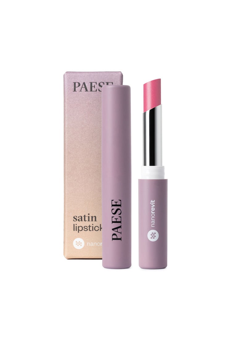 بيز Nanorevit Satin Lipstick with shiny particles, Visually fuller lips, Moisturizing formula, 23 Sugar Pink - Image 1
