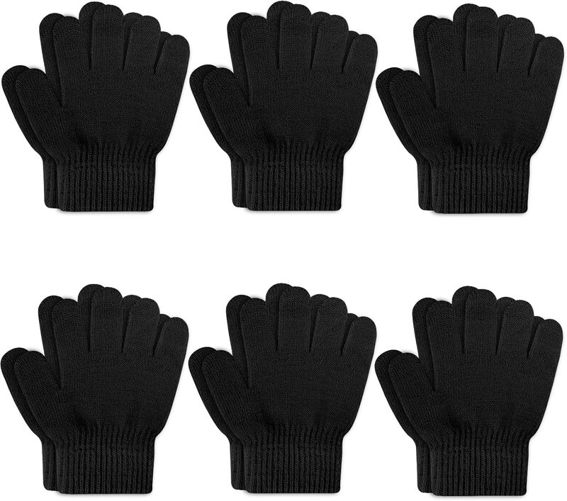 ONESING 3-24 Pairs Winter Knit Gloves for Kids - White Finger Gloves for Boys and Girls - Image 1