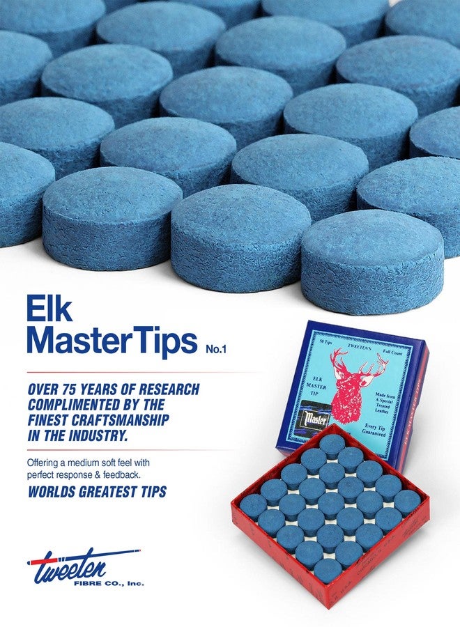 Tweeten Elk Master Billiard Pool Cue Tips Fibre Company 12.5 mm, pack of 12 - Image 2