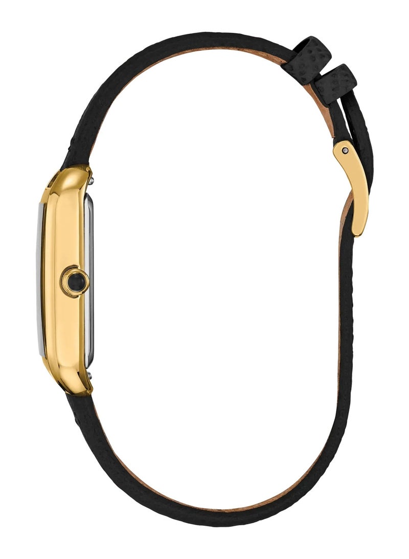 سيتيزن Eco-Drive Women’s Watch EM1192-01E, 35 mm Black Dial, Gold-Tone Stainless Steel Case, Black Leather Strap, Diamond Hour Markers, 50 m WR - Image 2