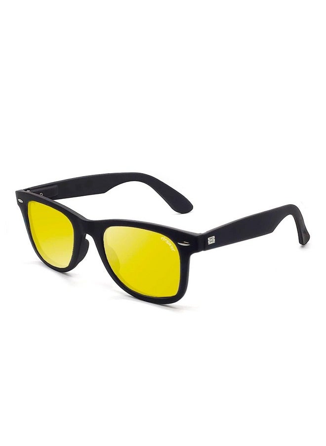 Elegante - ELEGANTE Classic Wayfarer Sunglass Night Driving Yellow Sunglasses For Men Woman Size M - Polarized, M - Image 1
