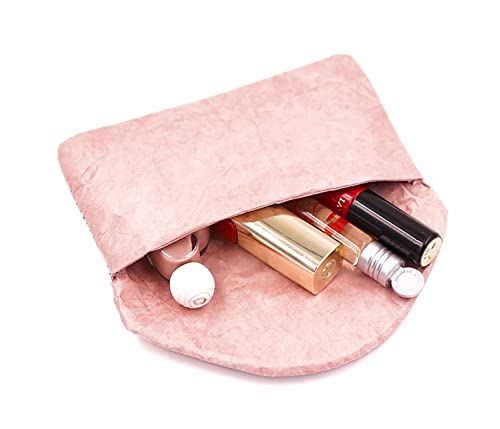 The Mujen Vintage/Retro Style Fiber Paper Electronic Organizer Case, Pouch Small Portable Accessories Bag Travel Accessories Pouch for Electronics Cord USB Storage Organizer Stickers Organizer (Pink) - Image 5
