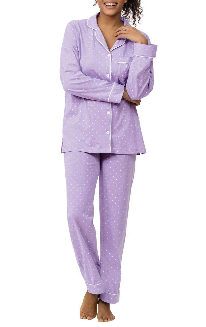 PajamaGram Womens Pajamas Ultra Soft Cute Pajamas for Women Lavender M 810