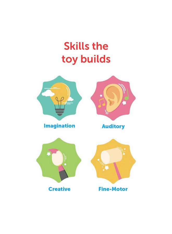 BRAINSMITH Swoora Wooden Handbell Toy With Handle - Non-Toxic Musical Instrument Rattle For Baby And Kids (0-3 Years) - Hold And Shake Sound Toys, Toddler - Image 5