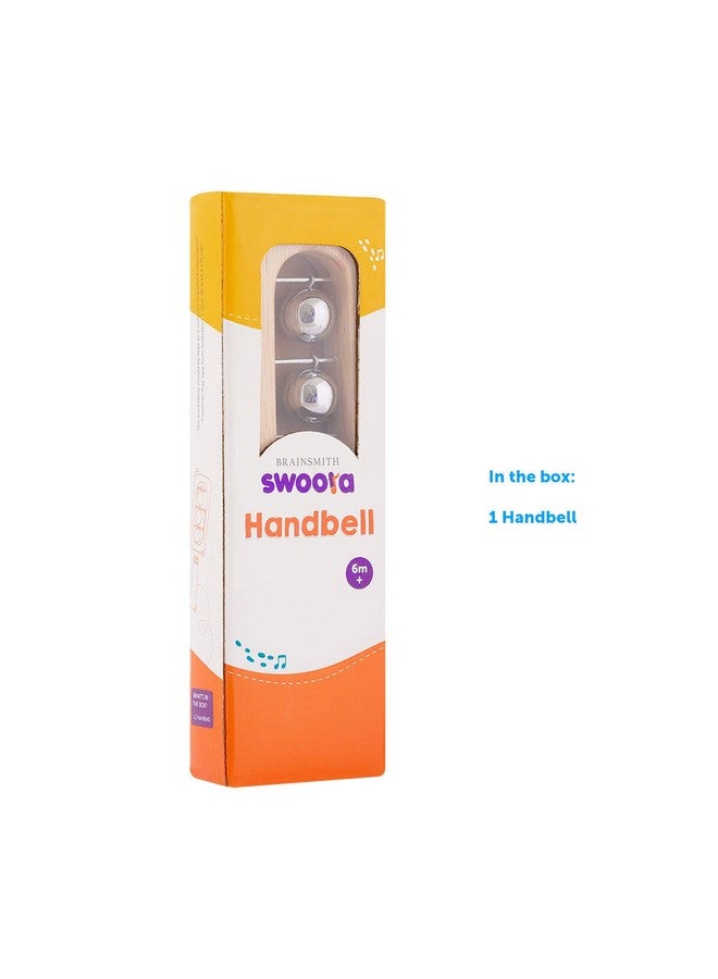 BRAINSMITH Swoora Wooden Handbell Toy With Handle - Non-Toxic Musical Instrument Rattle For Baby And Kids (0-3 Years) - Hold And Shake Sound Toys, Toddler - Image 4