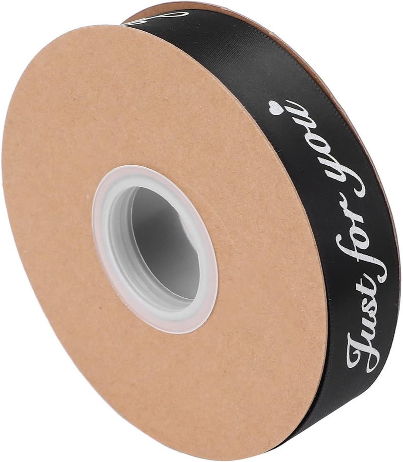 كلاراكو شريط ساتان من كلاركو، 1 سم × 45 متر، شريط ساتان لتزيين الزفاف، شريط مخصص لك فقط لحزمة هدايا DIY وتغليف الزهور (أسود) - Image 1