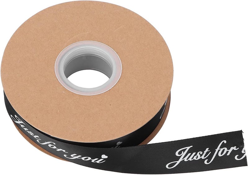 كلاراكو شريط ساتان من كلاركو، 1 سم × 45 متر، شريط ساتان لتزيين الزفاف، شريط مخصص لك فقط لحزمة هدايا DIY وتغليف الزهور (أسود) - Image 4