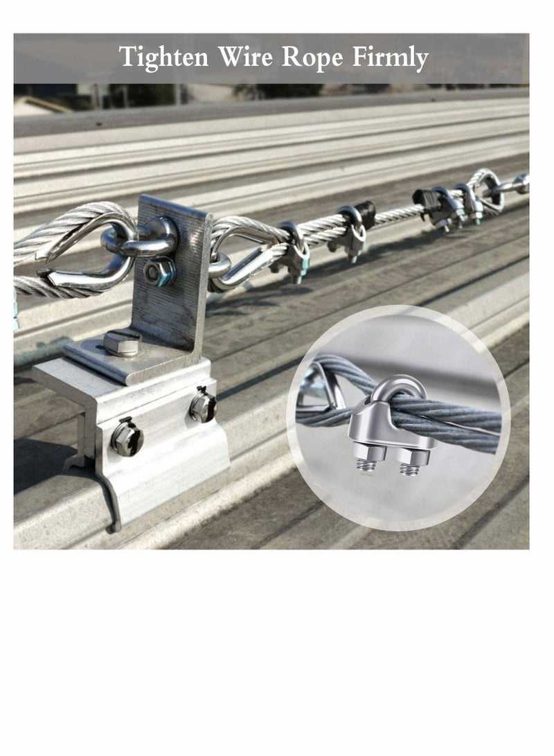 KASTWAVE Wire Rope Clip Cable Clamp, 18 Pcs M3 U Bolt Clamp Ø 3mm (1/8") Sturdy 304 Stainless Steel U Bolt Saddle Fastener for Wire Rope Cable Garden Industry Gym - Image 5