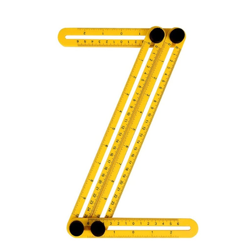 JSEIAJB Professional Template Tool Angle Ruler Measuring Protractor Activity Four-fold Ruler with Metric Inch Scale - Image 2