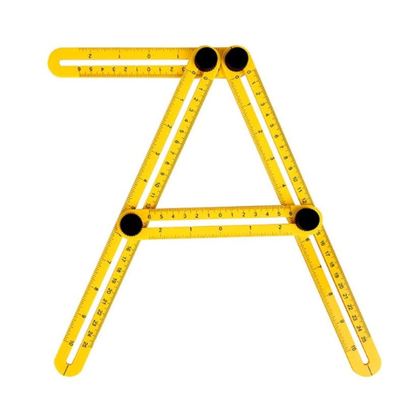 JSEIAJB Professional Template Tool Angle Ruler Measuring Protractor Activity Four-fold Ruler with Metric Inch Scale - Image 1