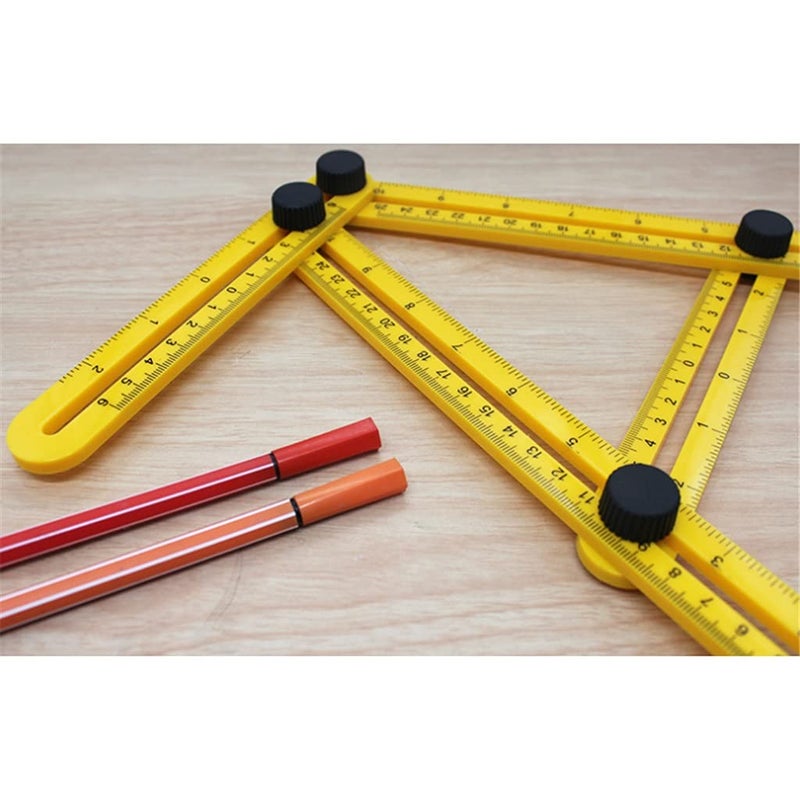 JSEIAJB Professional Template Tool Angle Ruler Measuring Protractor Activity Four-fold Ruler with Metric Inch Scale - Image 3