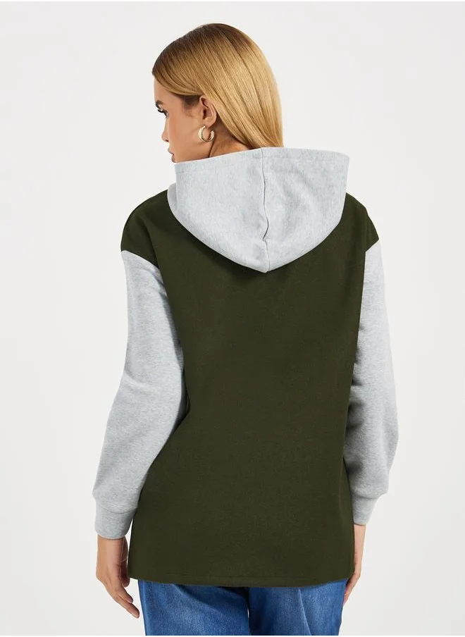 Styli Oversized Longline Color Block Shacket