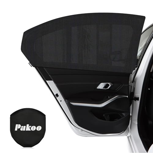 Pakoo Car Window Shade for Baby UV Protection Breathable Mesh Window Shades for Baby in Car Universal Fit Stretchable Sun Shade for Keep Interior Cool for Toddler Kids Children 2 Pack - Image 1