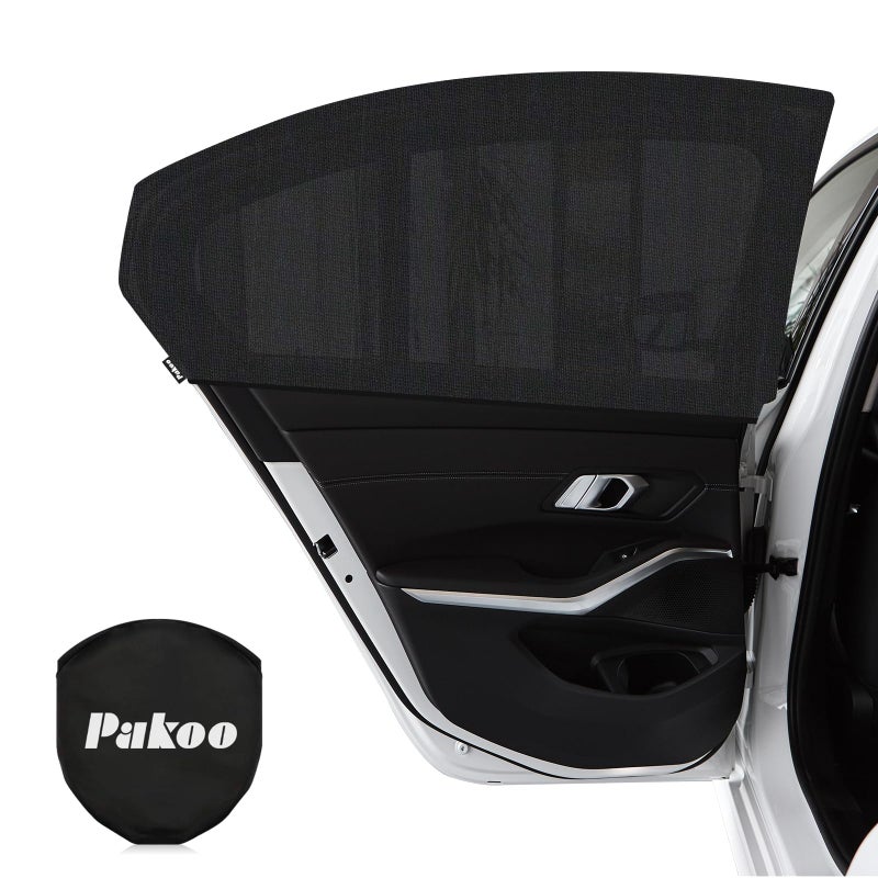 Pakoo Car Window Shade for Baby UV Protection Breathable Mesh Window Shades for Baby in Car Universal Fit Stretchable Sun Shade for Keep Interior Cool for Toddler Kids Children 2 Pack - Image 3