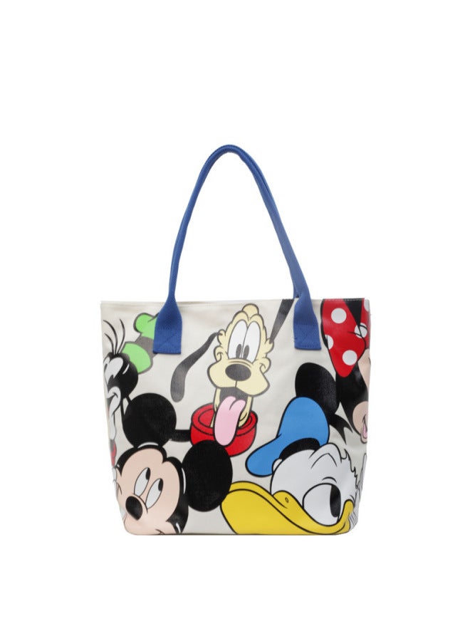 Minnie Women's Shoulder Bag Donald Duck Goofy Bag Mickey Shoulder Tote Bag Commuter Casual Large Canvas Bag-Color:Blue Shoulder Strap Donald Duck  - Image 1