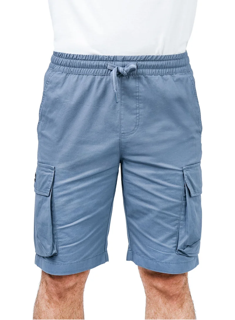 Men's Cotton Twill Cargo Shorts: Relaxed Fit, Elastic Waist Comfort